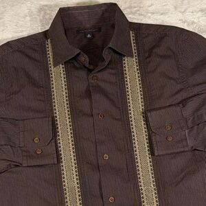Y2K Vintage Banana Republic Button Down Shirt | Brown Stripe | Medium